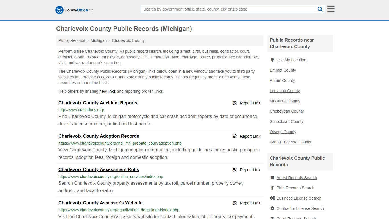 Public Records - Charlevoix County, MI (Business, Criminal, GIS ...