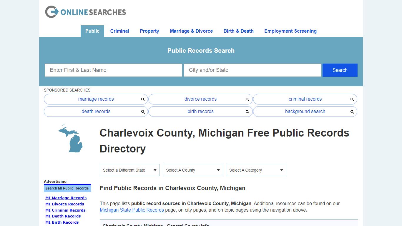 Charlevoix County, Michigan Public Records Directory