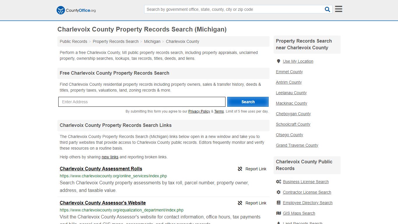 Charlevoix County Property Records Search (Michigan) - County Office