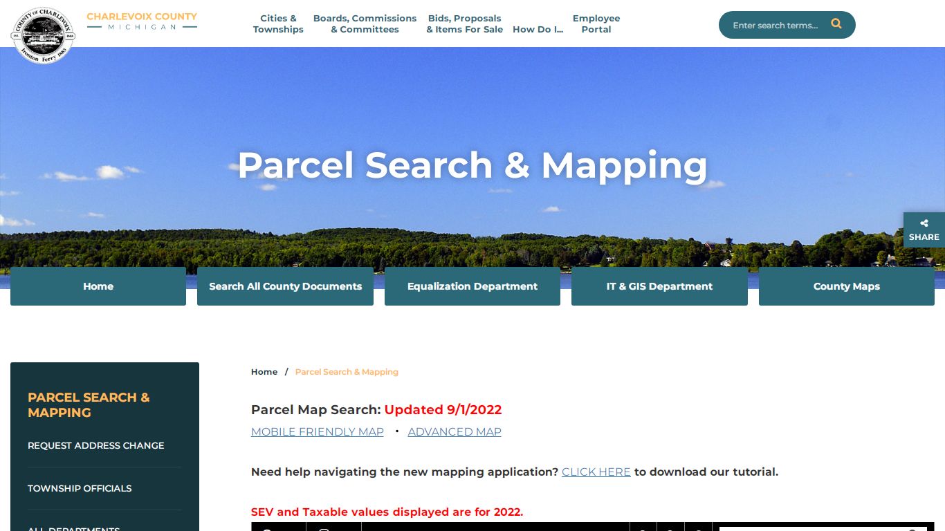 Parcel Search Mapping - Charlevoix County, Michigan